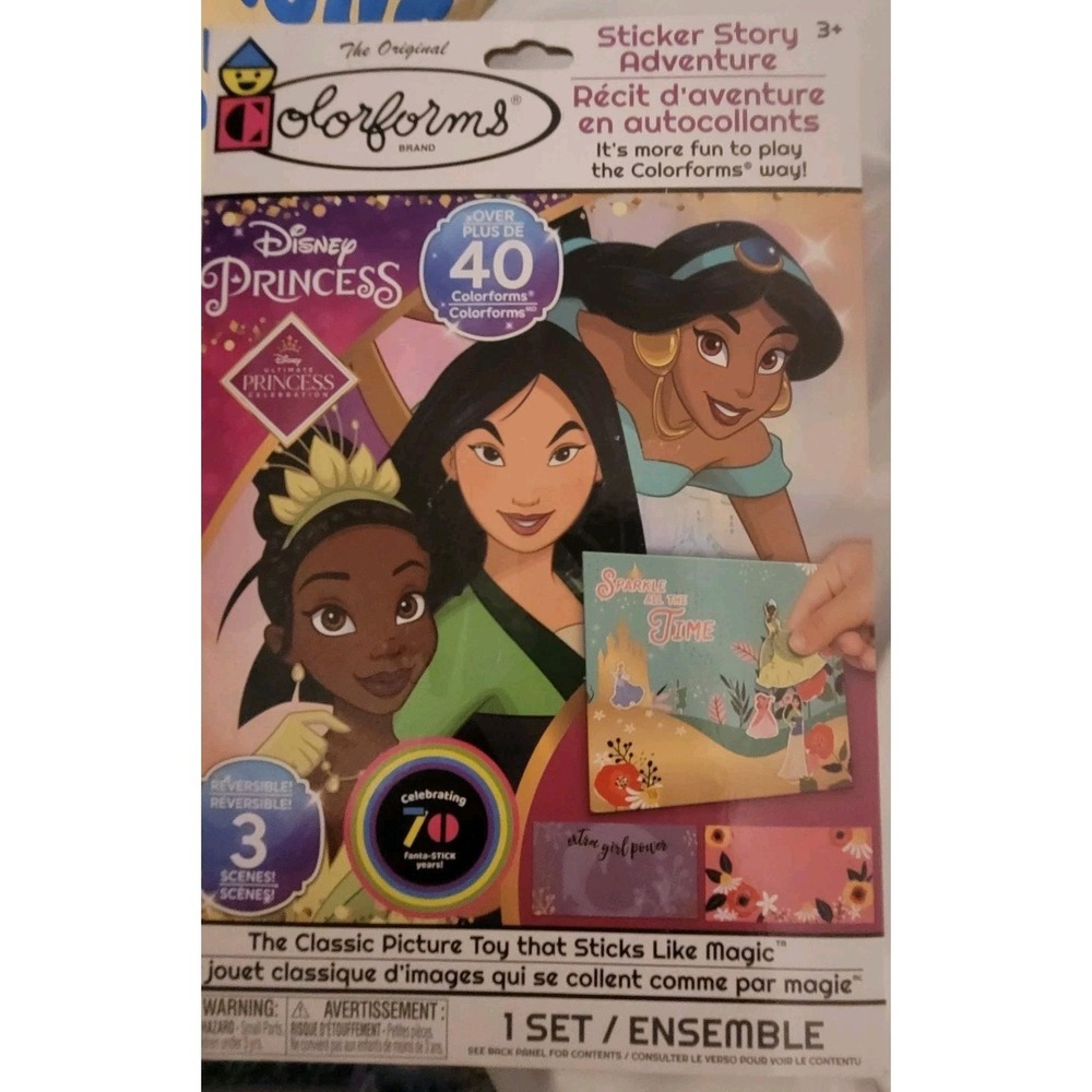 DISNEY PRINCESS COLORFORMS STICKER STORY ADVENTURE SET NEW SEALED‎ COMPLETE